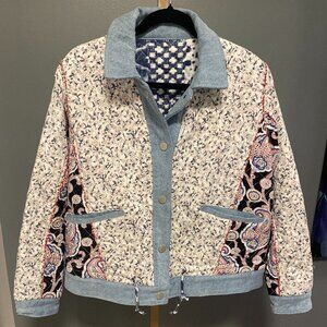 Denim-Trimmed Reversible Patchwork Jacket by BLANKNYC